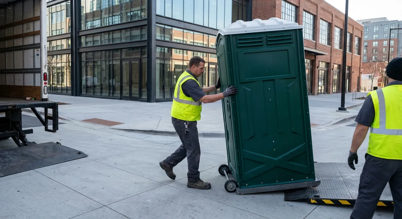 Portable restroom services in Lewisville Arts District